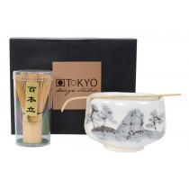Matcha Green Tea Starter Giftset with Beater, Spoon & White Cup
