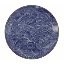 Seigaiha Blue Plate 25x3cm