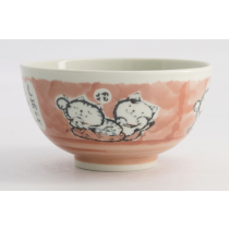 Kawaii Rice Bowl Cat 13x8cm 400ml Pink