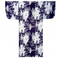 Ladies Yukata - Iris & Flowing Water - Navy