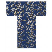 Ladies Yukata - White Plum - Navy