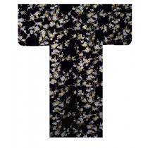 Ladies Yukata - White Plum - Black