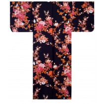 Ladies Kimono - Peony & Cherry Blossoms - Black