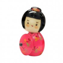 Kokeshi Doll - Hanagasa Pink