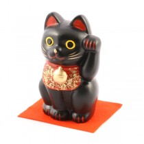 Maneki Neko - Black Lucky Cat L