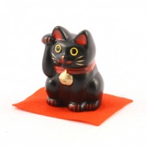 Maneki Neko - Black Lucky Cat S