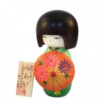 Kokeshi Doll - Ameagari Green