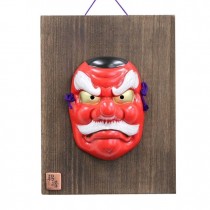 Kabuki Mask Tengu with Ornamental Wooden Plate