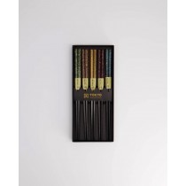 Chopstick Set Wooden Black Blue