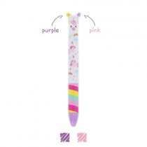 Legami Click&Clack Two Colour Ballpoint Pen Unicorn - Purple / Pink