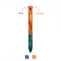 Legami Click&Clack Two Colour Ballpoint Pen Tiger - Blue / Orange