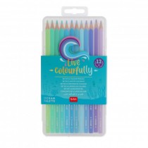 Legami Set of 12 Colouring Pencils - Live Colourfully - Cyan