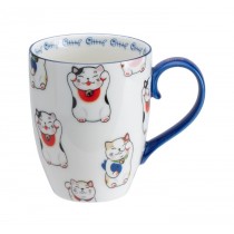 Maneki Neko - Kawaii Lucky Cat Mug W/Giftbox White Classic Cat