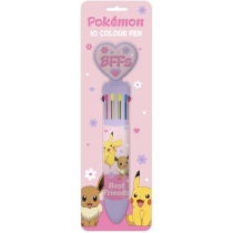 Pokemon Besties 10 Colour Pikachu & Eevee Heart Pen