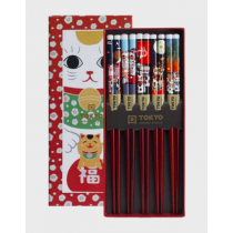Chopstick Set/5 Giftbox Lucky Cats