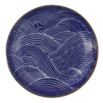 Seigaiha Blue Plate 15.8x2.5cm 3