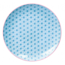 Star/Wave Plate Star L.Blue/Pink Rim 25.7x3cm