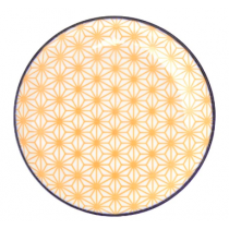 Star/Wave Plate Yellow/D.Blue Rim 16x2cm