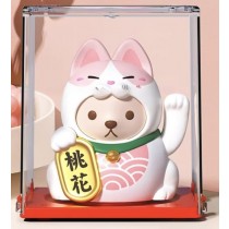 Lucky Cat - Waving Solar Maneki Neko Decoration - Kawaii Solar Cat Pink 5.8 x 5 x 6.5 cm