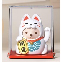 Lucky Cat - Waving Solar Maneki Neko Decoration - Kawaii Solar Cat White 5.8 x 5 x 6.5 cm