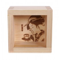 Wooden Sake Cup Utamaro Masu