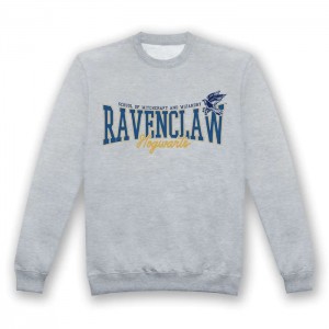 Harry Potter Ravenclaw Collegiate Grey Marl Adults Crew Large