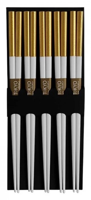 Chopstick Set Gold & White