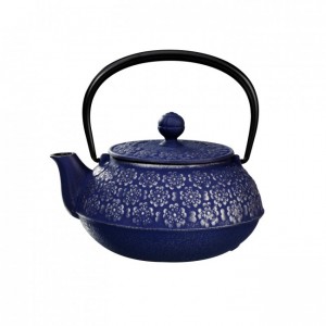 Sakura Silver Blue Cast Iron Teapot 0.55L