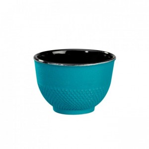 Cup -  Arare Silver Turquoise - Cast Iron