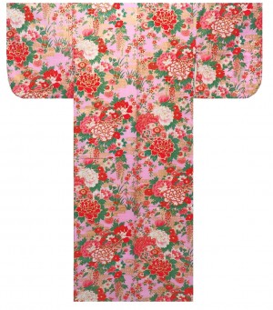 Ladies Yukata - Ball with Peony Thread - Pink