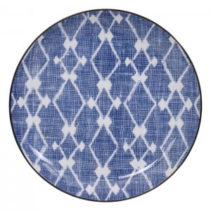 Shibori Blue Plate 21.5x3cm