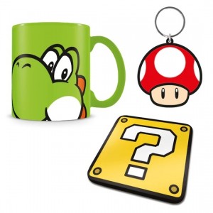 Super Mario - Mug + Coaster + Keychain Gift Set - Yoshi