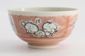 Kawaii Rice Bowl Cat 13x8cm 400ml Pink