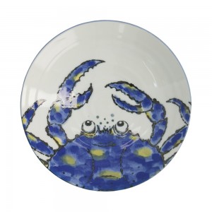 Seafood Deep Plate 21.7x5.2cm 900ml Crab Blue