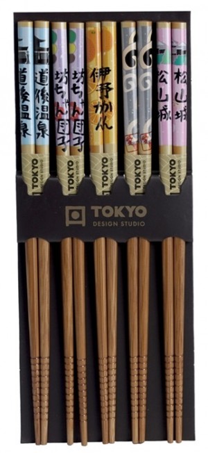 Chopstick Set/5 Colored Kanji