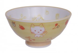 Kawaii Rice Bowl Yellow Cat 10.5x5cm 150ml