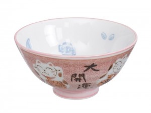 Maneki Neko - Kawaii Bowl 11.2 x 6cm 250ml Bowl Cat Pink A