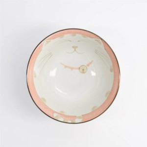 Kawaii Cat Neko Tayo Bowl Pink 13x6.6cm 300ml