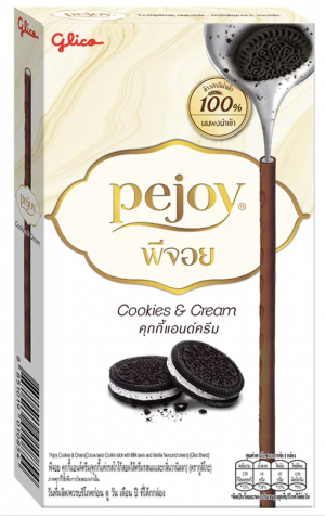 Pejoy Cookies & Cream Cocoa Cookies with Vanilla Milk Biscuit Sticks 47g