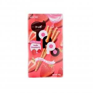 LOTTE Toppo Vanilla Strawberry Sweet & Sour 40g