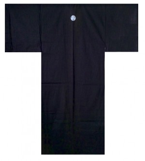 Mens Kimono - Japanese Crest“AOI” - Black