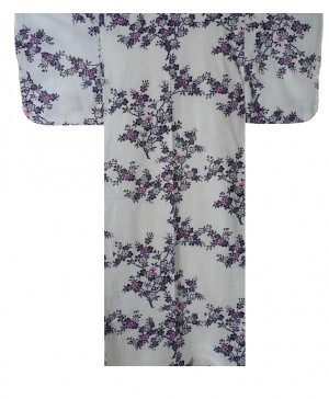 Ladies Yukata - Cherry Blossoms - White