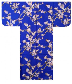 Ladies Yukata - Cherry Blossoms & Butterfly - Blue