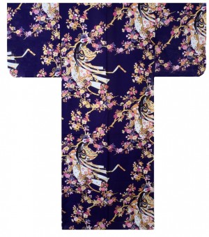 Ladies Yukata - Cherry Princess - Navy