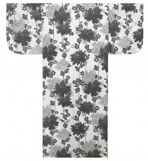Ladies Yukata - White Chrysanthemum - White