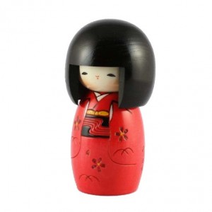 Kokeshi Doll - Osanago Red / Child Red