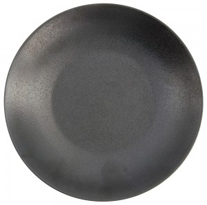 Yuzu Black Deep Rice Plate 25.2x4.7cm