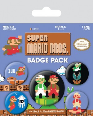 Super Mario Bros - Retro Badge Pack 