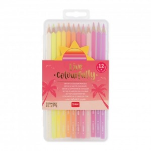 Legami Set of 12 Colouring Pencils - Live Colourfully - Magenta