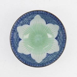 Lily Flower Small Tayo Bowl Blue 13.5x6.8cm 300ml